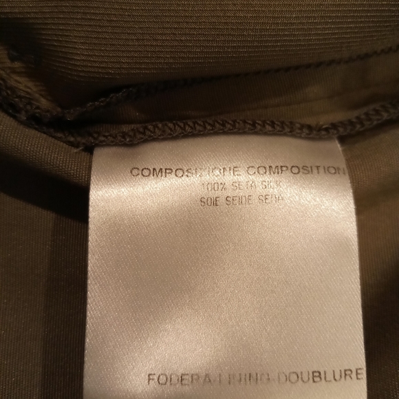 Gucci 100% Silk Olive Green Wrap Tie Mini Dress Skirt sz 42 - Picture 8 of 8